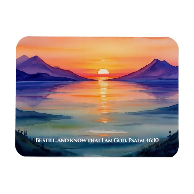 Imán Salmo 46:10 Permaneced, y sabed que soy Dios Mug (Horizontal)