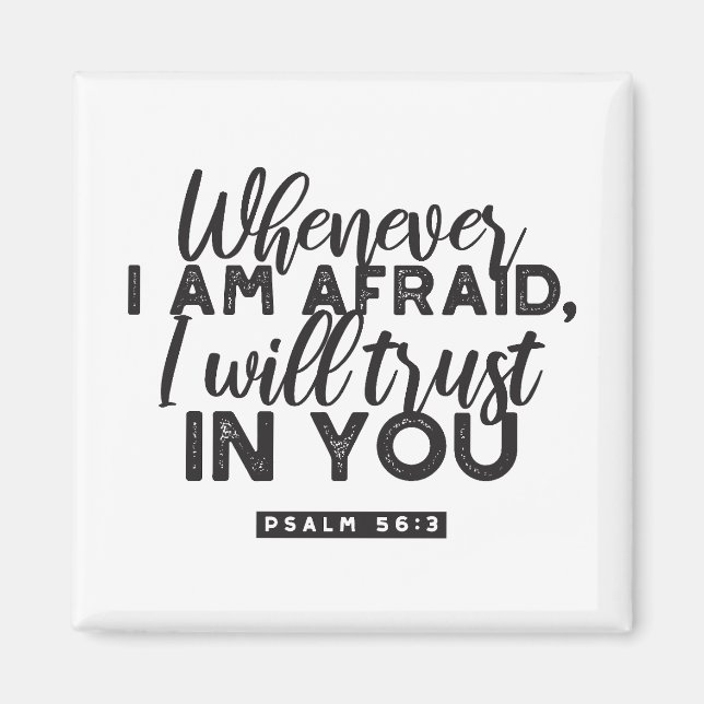 Imán Salmo 56:3 Biblia Verso arte "Confiaré en ti" (Frente)