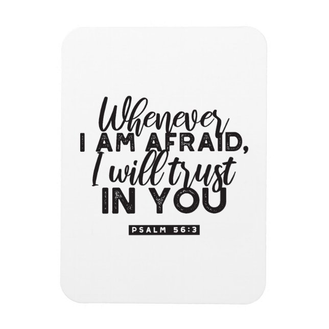 Imán Salmo 56:3 Biblia Verso arte "Confiaré en ti" (Vertical)