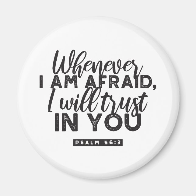 Imán Salmo 56:3 Biblia Verso arte "Confiaré en ti" (Frente)
