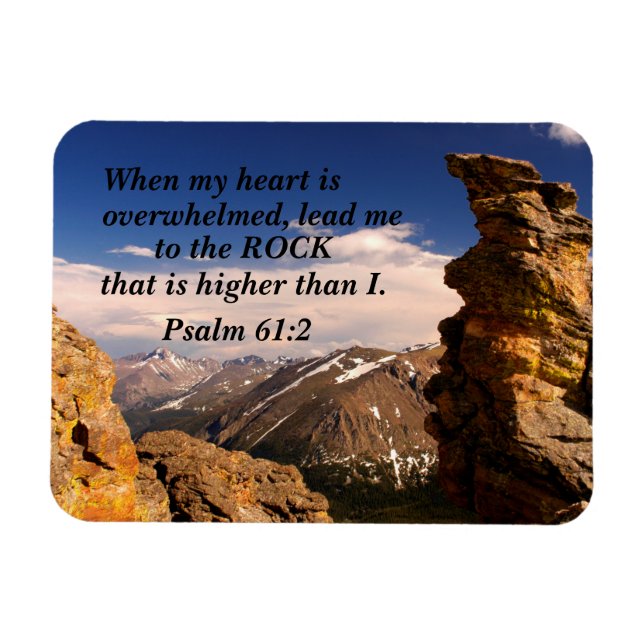 Imán Salmo 61:2 Cuando mi corazón esté abrumado, me dir (Horizontal)