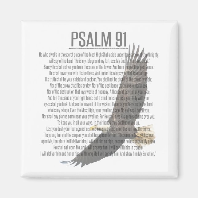 Imán Salmo 91 Scripture Eagle Magnet para el hogar o la (Frente)