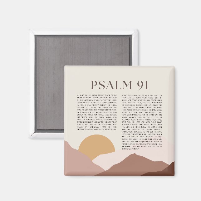 Imán Salmo 91 Verso de la Biblia NKJV (Anverso/Reverso)