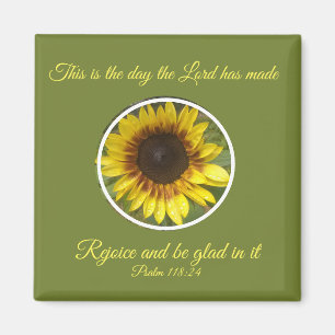 Imán Salmo ascendente 118:24 Scripture Girasol