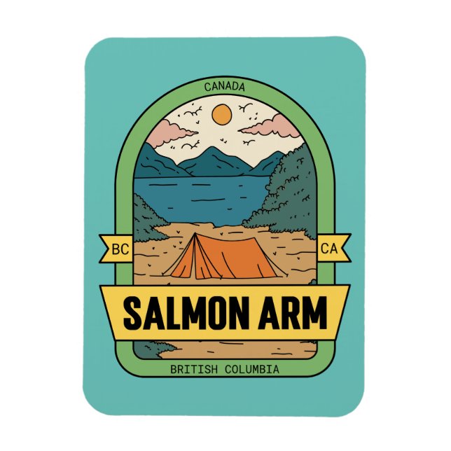 Imán Salmon Arm British Columbia Canada Souvenir (Vertical)