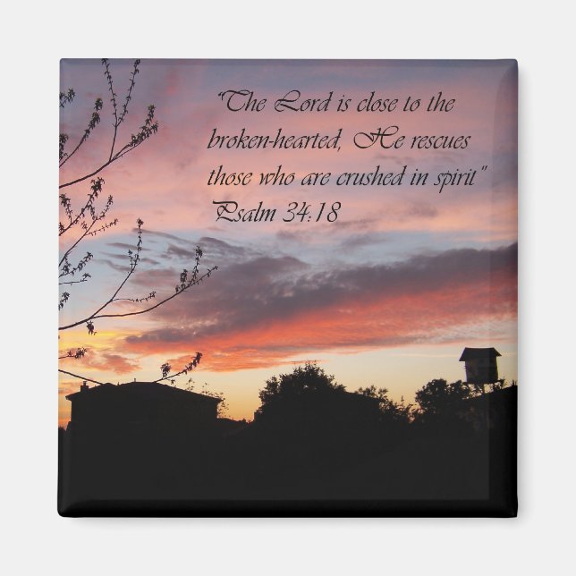 Imán Salmos 24:18 Salmo de Alentador Fridge Magnet (Frente)