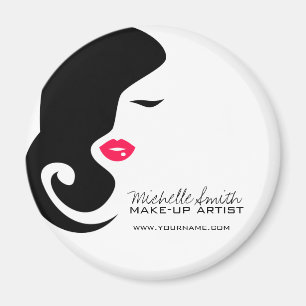 Imán Salón de belleza negra para mujer minimalista