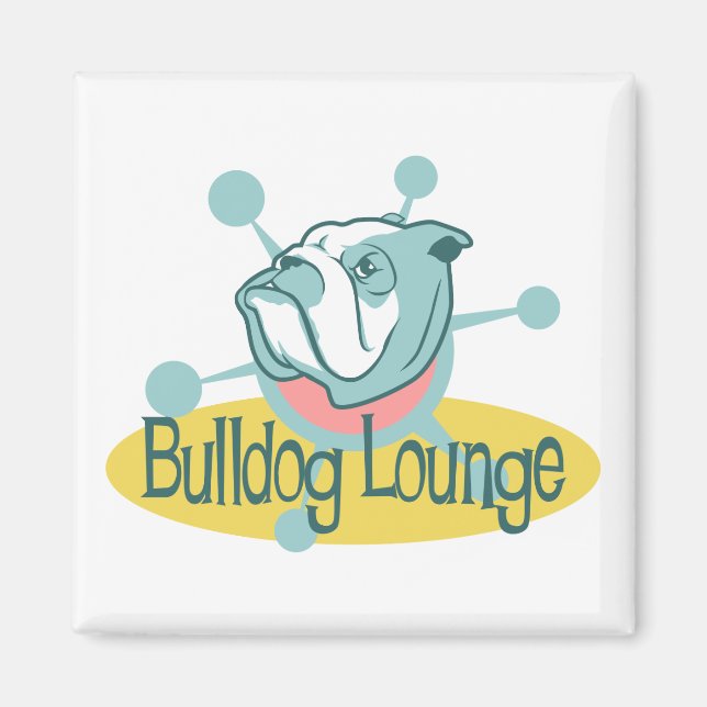 Imán Salón de Bulldoges Retro (Frente)