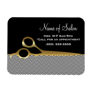 Imán Salón de pelo elegante de los galones del negro y