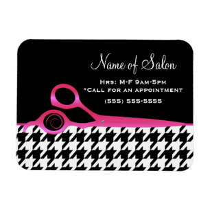 Imán Salón de pelo rosado y negro femenino de