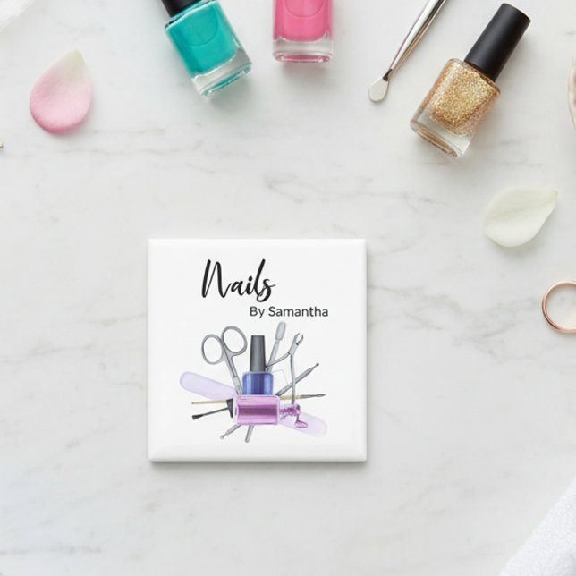 Imán Salón de uñas de acuarela esmalte de uñas de manic (Subido por el creador)