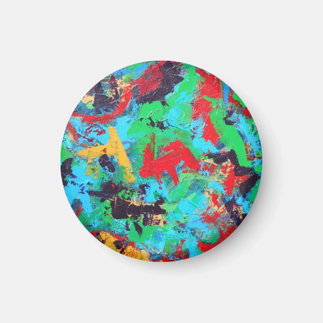Imán Salpicaduras - Pinceladas abstractas pintadas a ma (Frente)