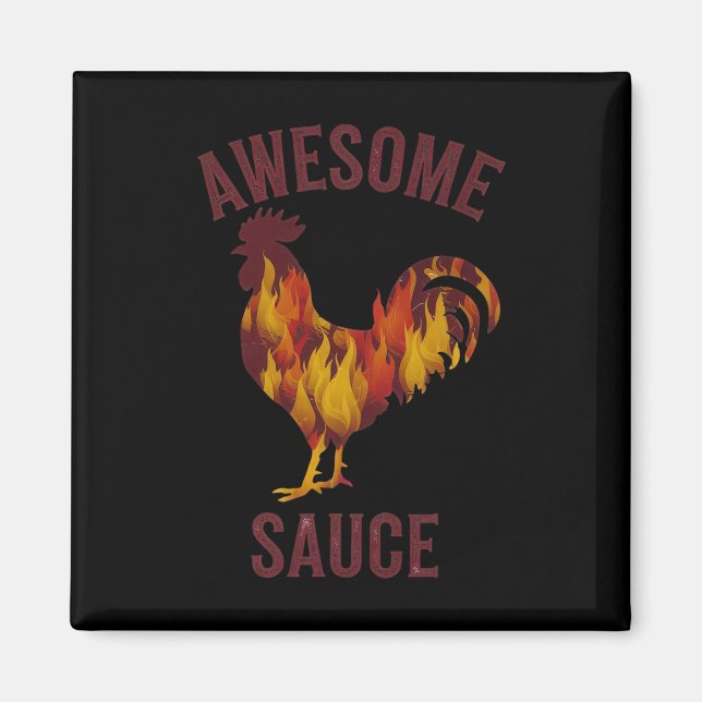 Imán Salsa Impresionante Gallo Salsa de Pollo Hombres M (Frente)