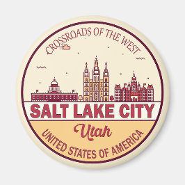 Imán Salt Lake City Utah City Skyline Emblem