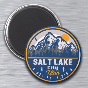 Imán Salt Lake City Utah Ski Souvenir Retro Vintage 80