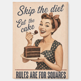 Imán Salta la Dieta Come el Pastel Retro