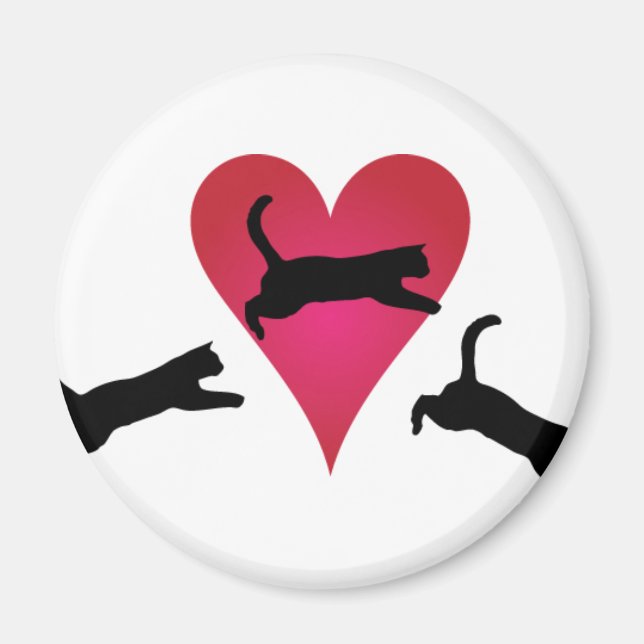Imán Saltando al corazón de tu gato (Frente)