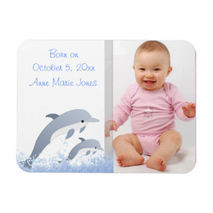 Imán Saltar a los delfines Invitación del bebé