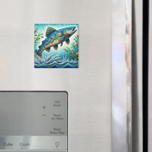 Imán Salto de salmón Mosaic Floral Azul Peach
