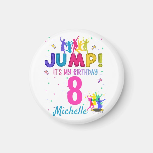 Imán Salto Fiesta Es mi cumpleaños Trampoline Bonza (Frente)