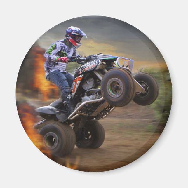 Imán Salto poster al Porthole con su Quad Bike (Frente)