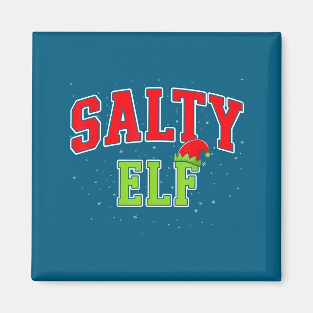 Imán Salty Elf Christmas Family Matching Group Xmas  (Frente)
