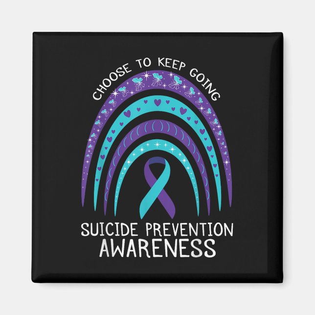 Imán Salud Mental Conciencia sobre el Suicidio Arcoíris (Frente)