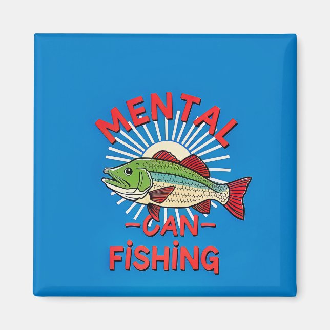 Imán Salud Mental Enganchada a la Pesca (Frente)