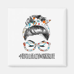 Imán Salud Vida desordenada Mujer del cabello Bun Healt