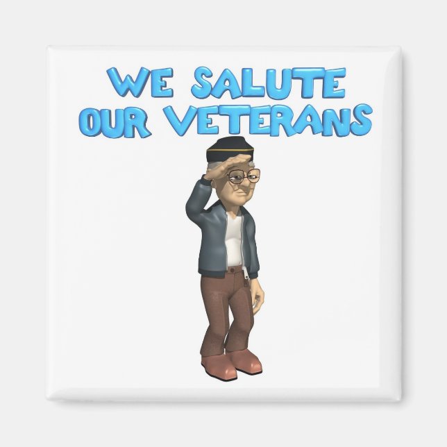 Imán Saludo a nuestros veteranos Magnet (Frente)