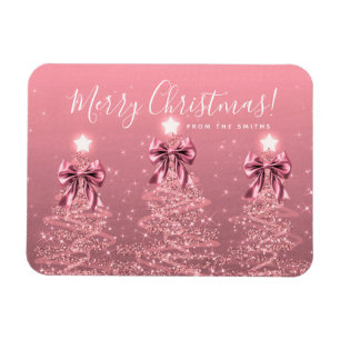 Imán Saludo de Navidad Árboles de Navidad Rosados de Fi