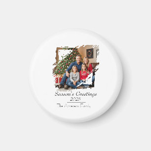 Imán Saludo de temporada minimalista personalizable con