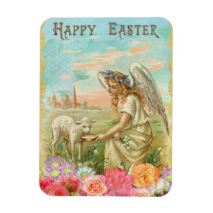 Imán Saludo vintage de Pascua Angel