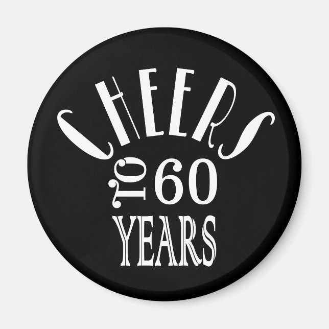 Imán Saludos a 60 años o cualquier regalo de cumpleaños (Frente)
