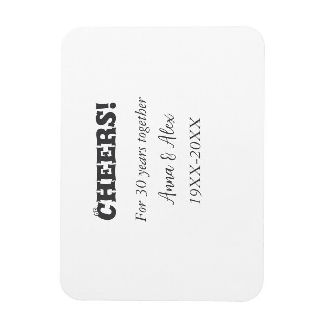 Imán Saludos a los 30 años juntos aniversario agregar n (Vertical)