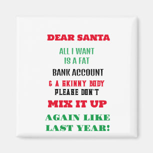 Imán Saludos a Santa Claus y deseos