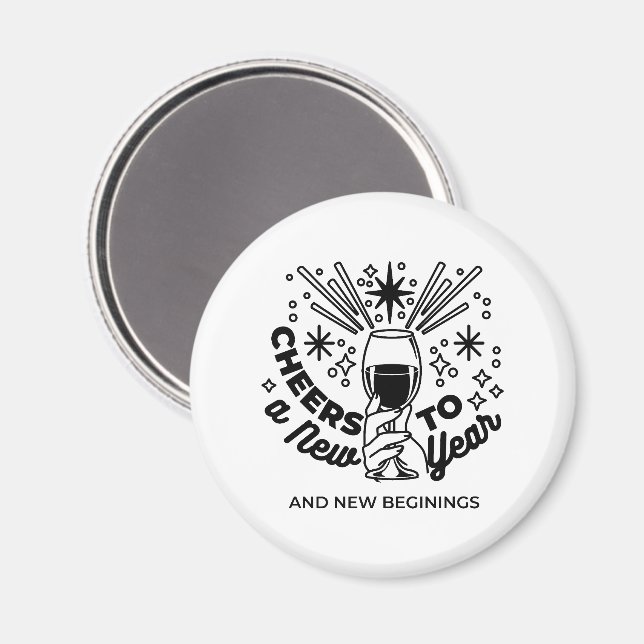 Imán Saludos a un diseño de celebración de Año Nuevo (Anverso/Reverso)