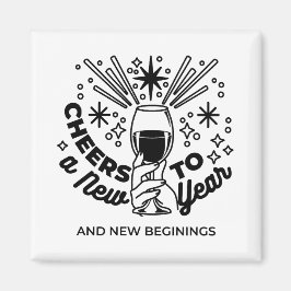 Imán Saludos a un diseño de celebración de Año Nuevo