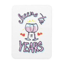 Imán Saludos al champagne de 11 años de aniversario del