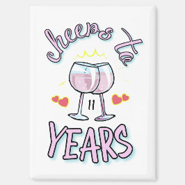 Imán Saludos al champagne de 11 años de aniversario del