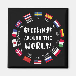 Imán Saludos alrededor del mundo - Hola en todos los id