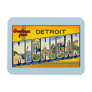Imán Saludos antiguos de Detroit Michigan