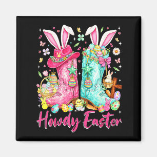 Imán Saludos conejito de Pascua occidental coqueta bota