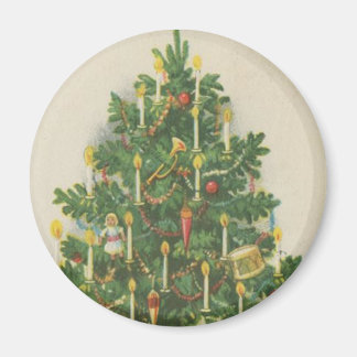 Imán Saludos de árbol de Navidad vintage