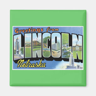 Imán ¡Saludos de Lincoln, Nebraska!