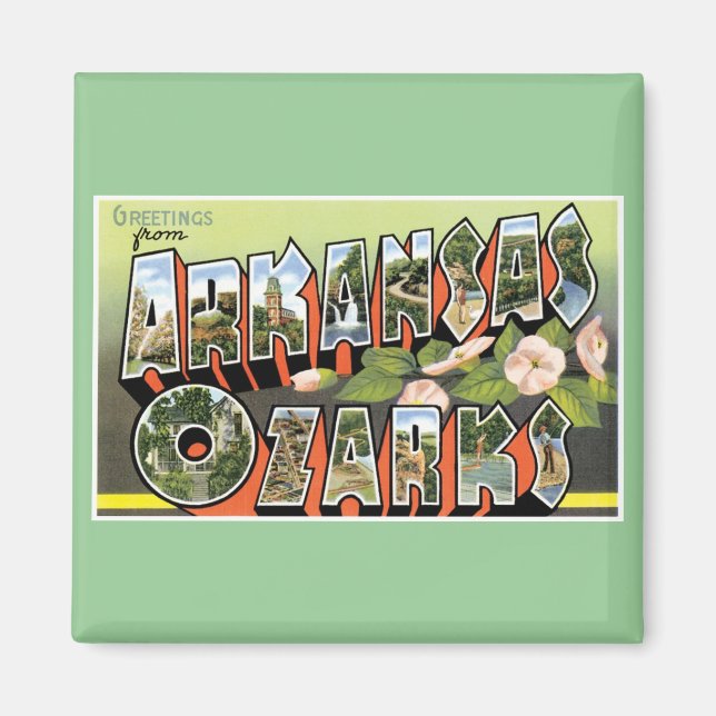 Imán ¡Saludos de los Ozarks! (Frente)