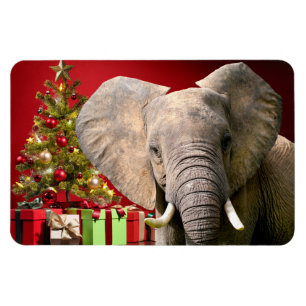 Imán Saludos de Navidad para elefantes