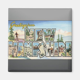 Imán Saludos de New Hampshire, vintage