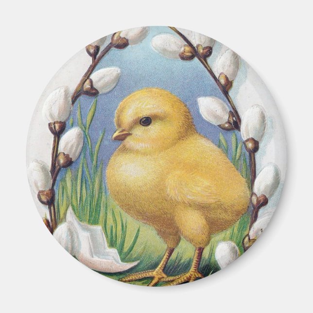 Imán Saludos de Pascua Chick Amarillo (Frente)