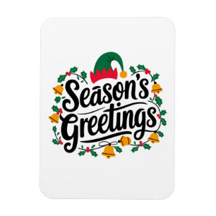 Imán Saludos de temporada Navidad